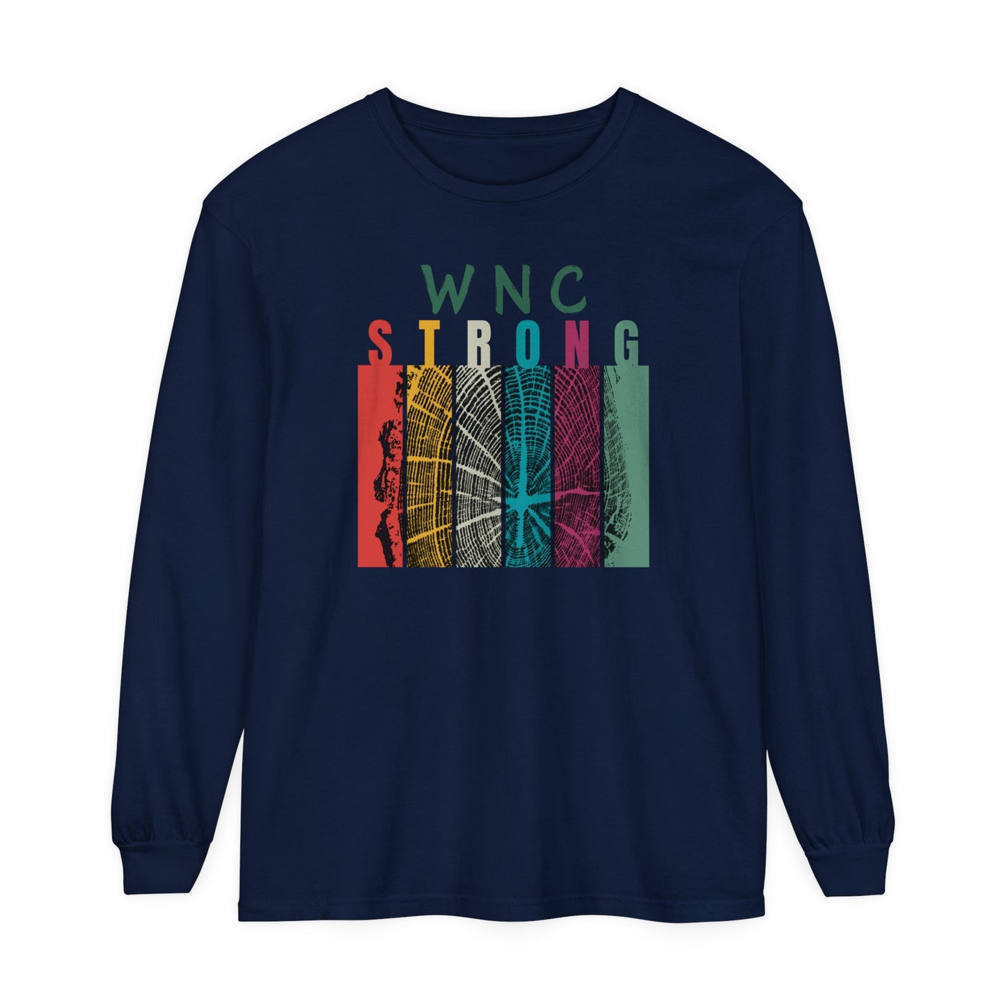 WNC Strong Color Block Tree Ring L/S Tee