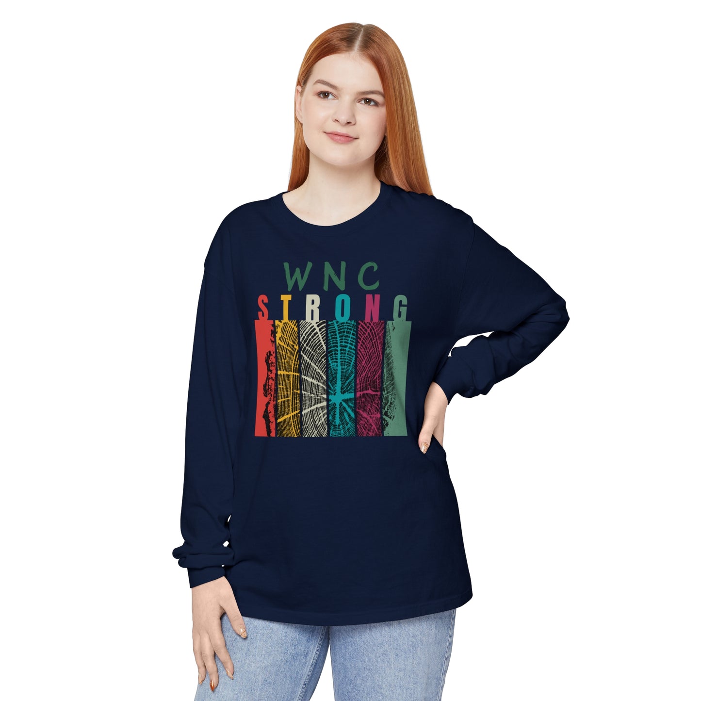 WNC Strong Color Block Tree Ring L/S Tee