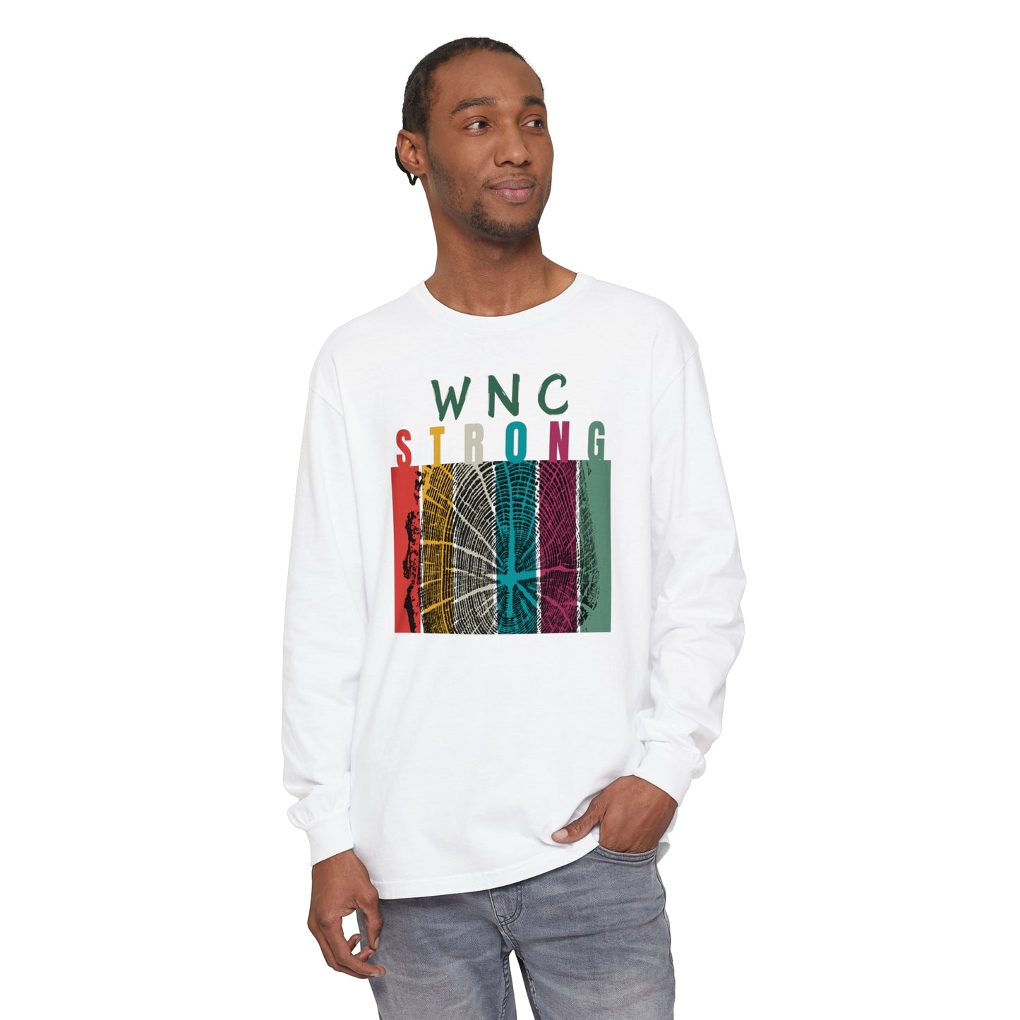 WNC Strong Color Block Tree Ring L/S Tee