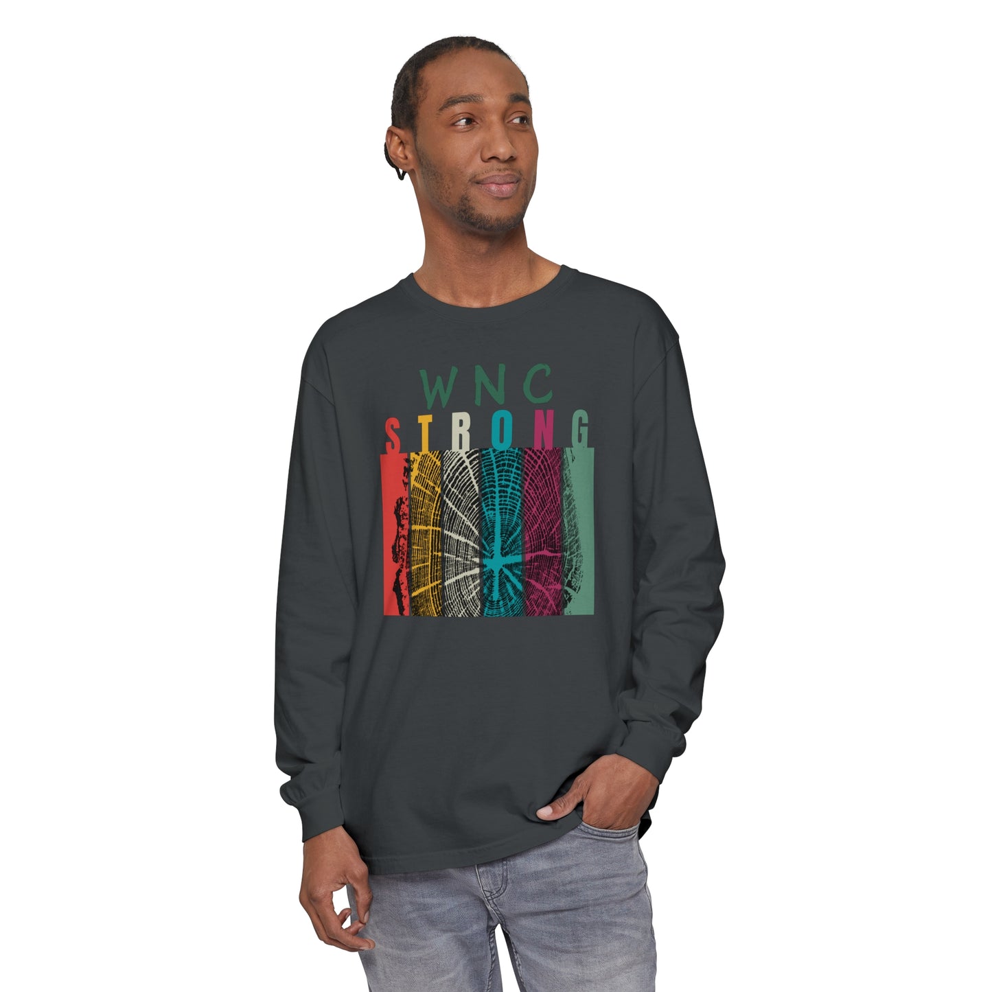 WNC Strong Color Block Tree Ring L/S Tee