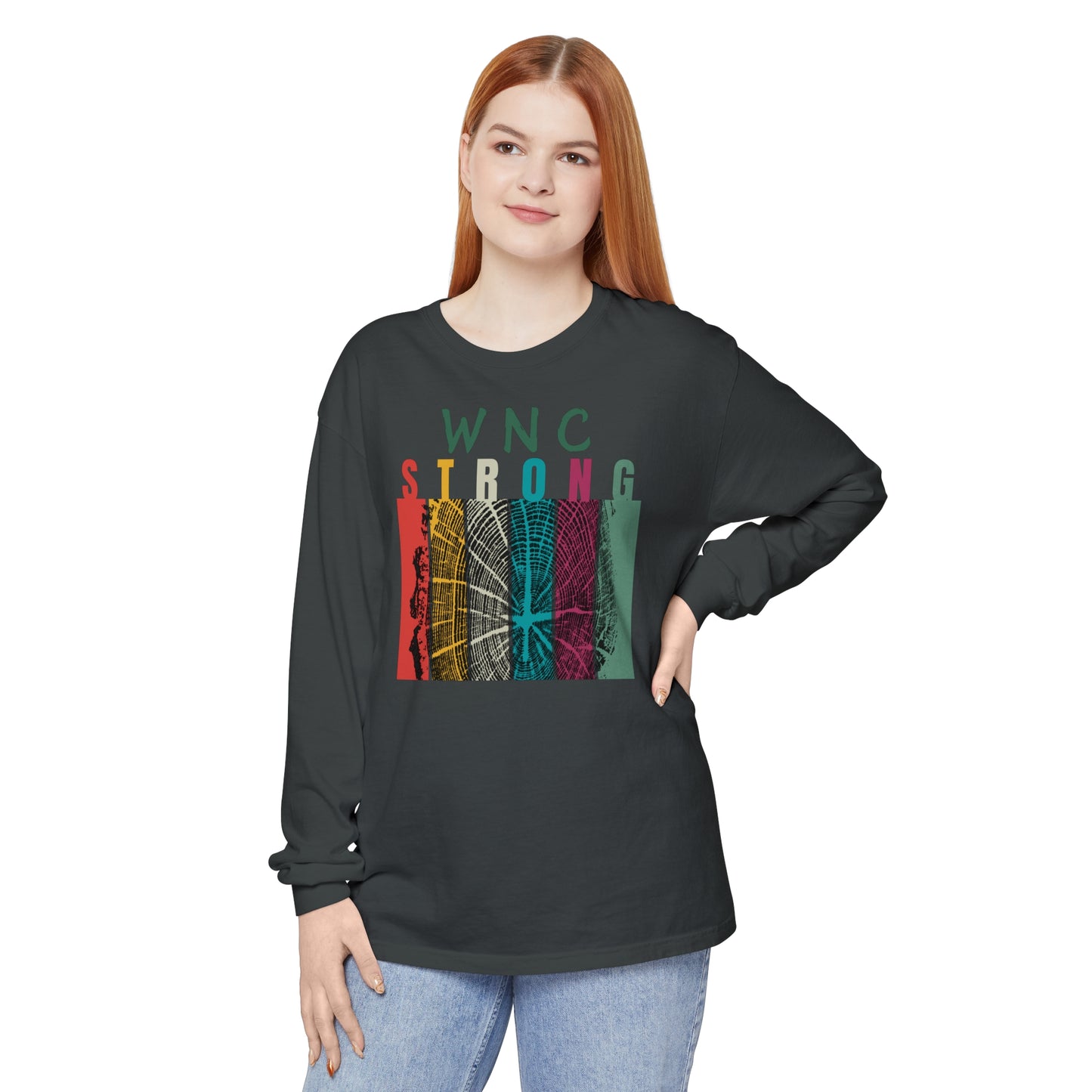 WNC Strong Color Block Tree Ring L/S Tee