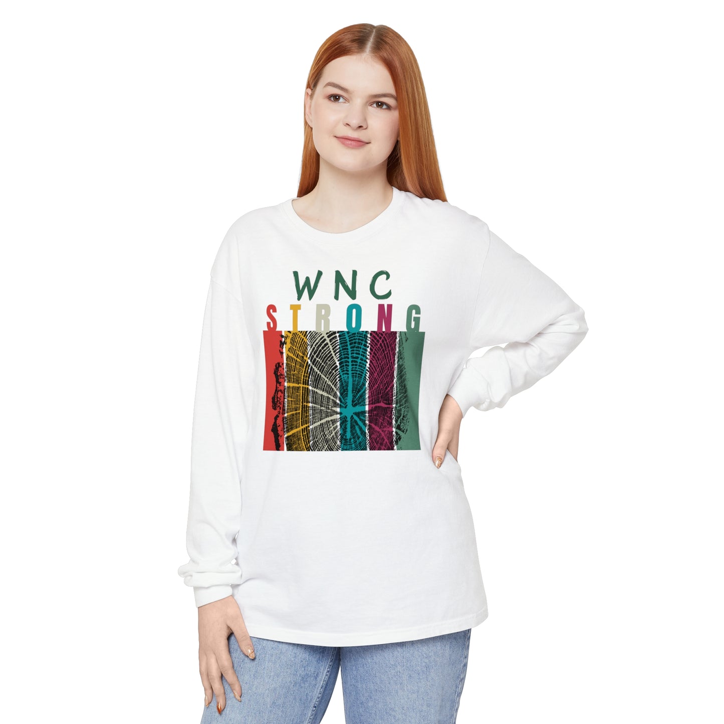 WNC Strong Color Block Tree Ring L/S Tee